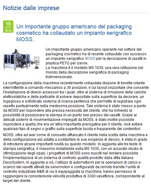 NEWS UNINDUSTRIA DEL 10.10.2018