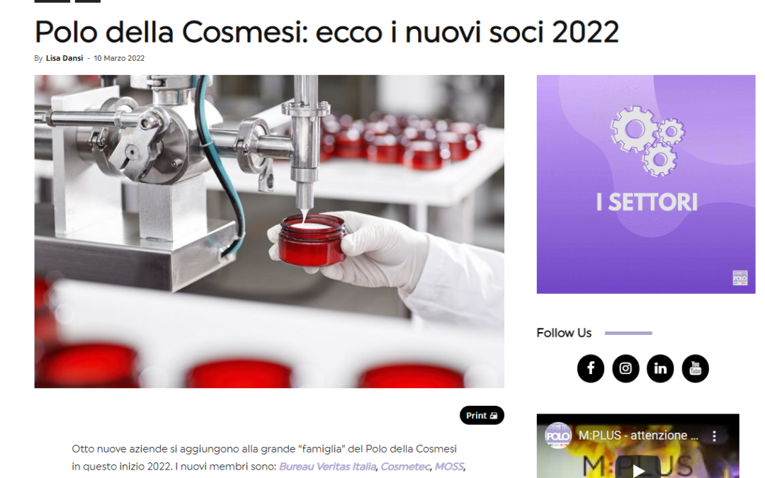 Nuovi soci del “Polo della Cosmesi”